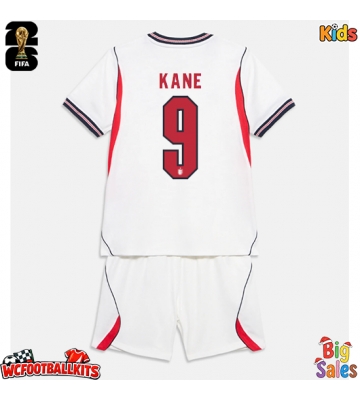 England Harry Kane #9 Replica Home Stadium Kit for Kids World Cup 2026 Short Sleeve (+ pants)